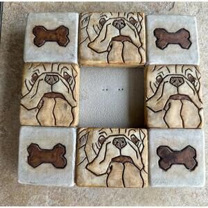 1998 UDC Bulldog Dog Puppy Frame, for 3X3 photo, heavy substantial Picture Frame